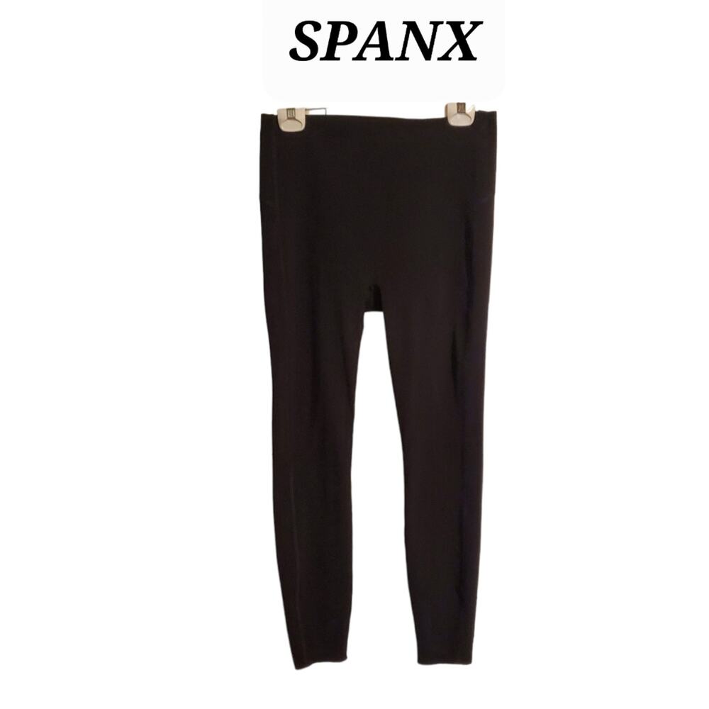 SPANX Woman's tummy control leggings Black compression pants Size LG